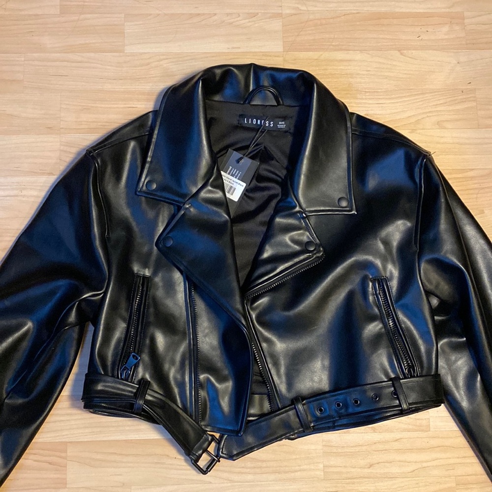 LIONESS NWT Black Moto Jacket